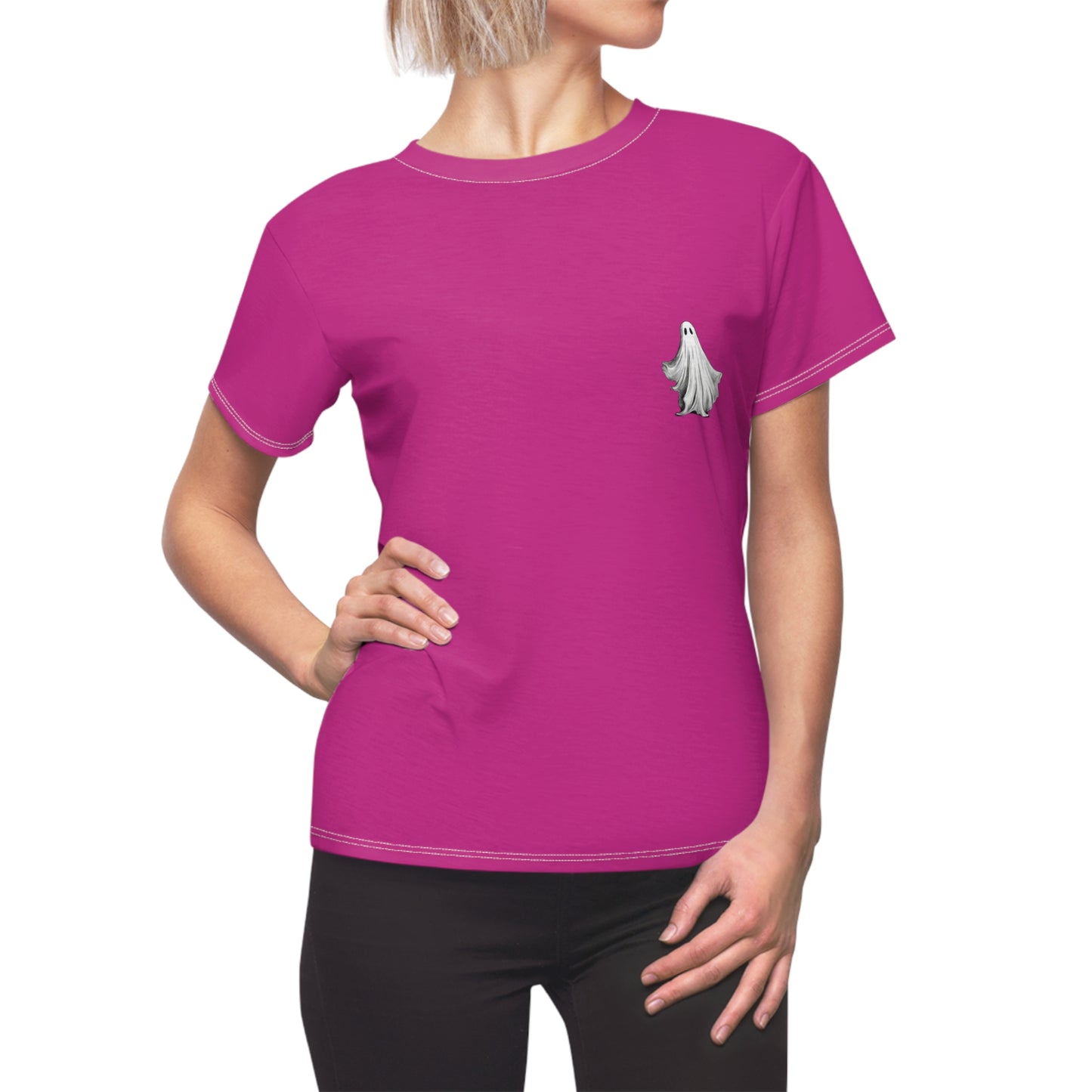 Hauntingly Cute Ghost Tee for Women - Perfect for Halloween Celebrations