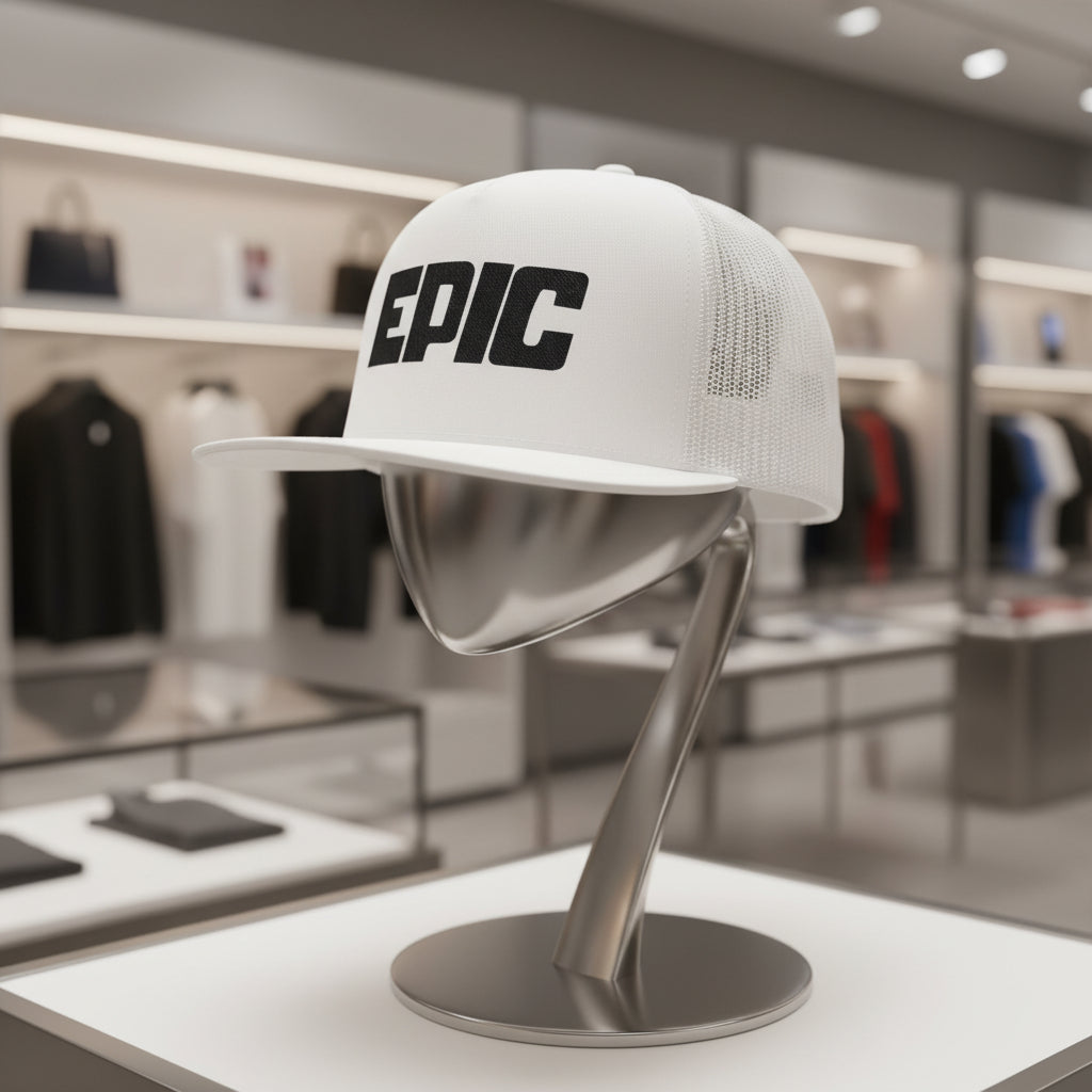 Epic 5 Panel Trucker Cap - Stylish Green and White Snapback Hat