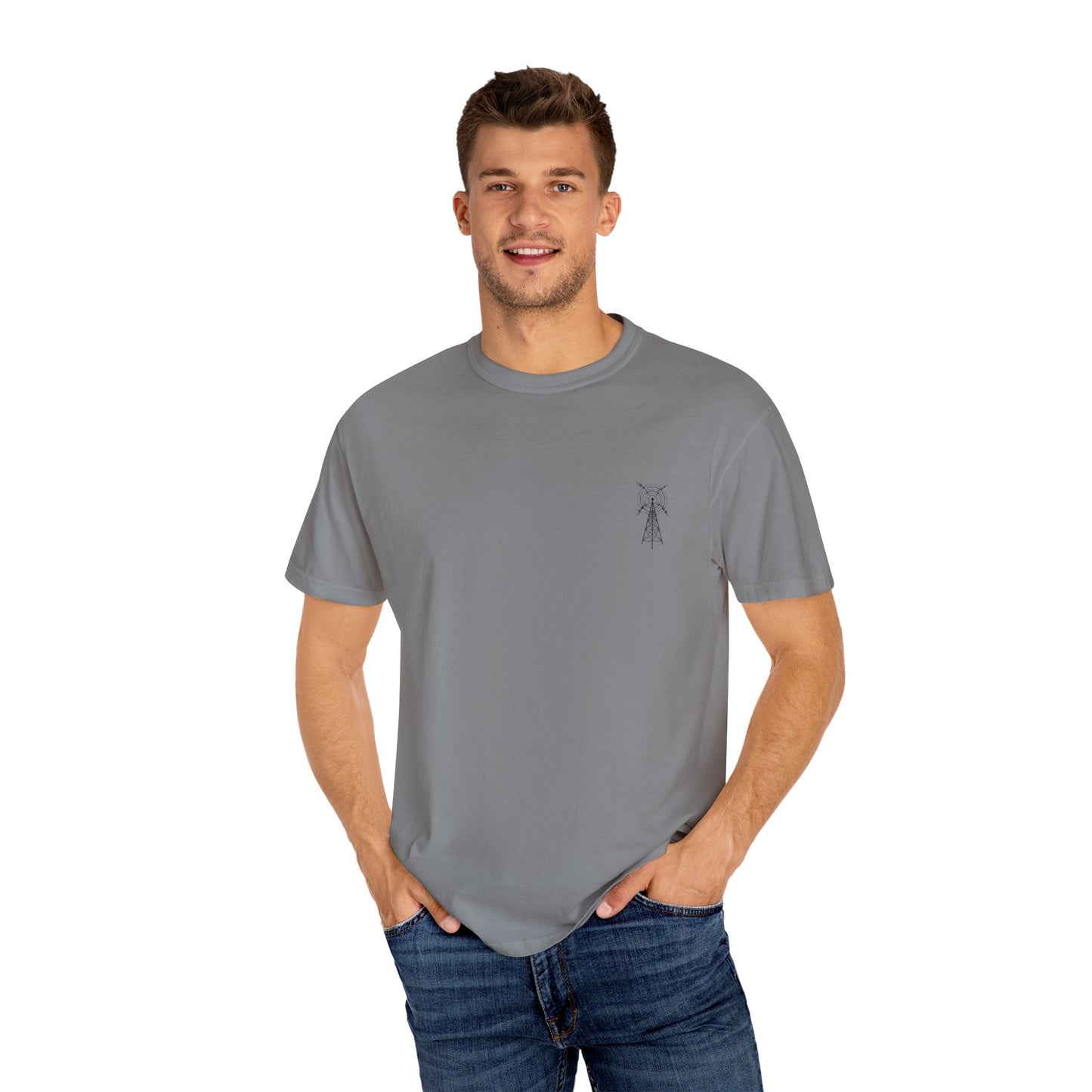 Unisex Garment-Dyed T-Shirt - Vintage TV Head Design