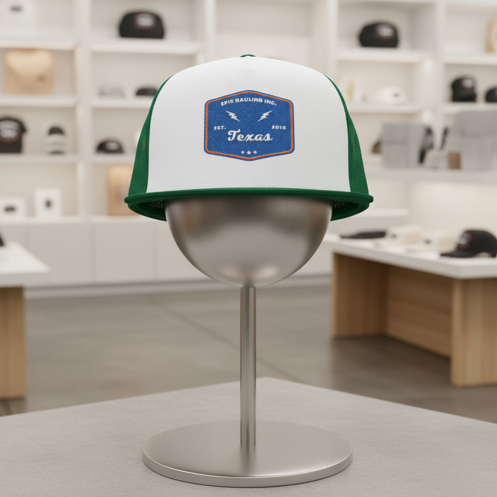 Texas Embroidered 5 Panel Trucker Cap - Retro Style Outdoor Hat