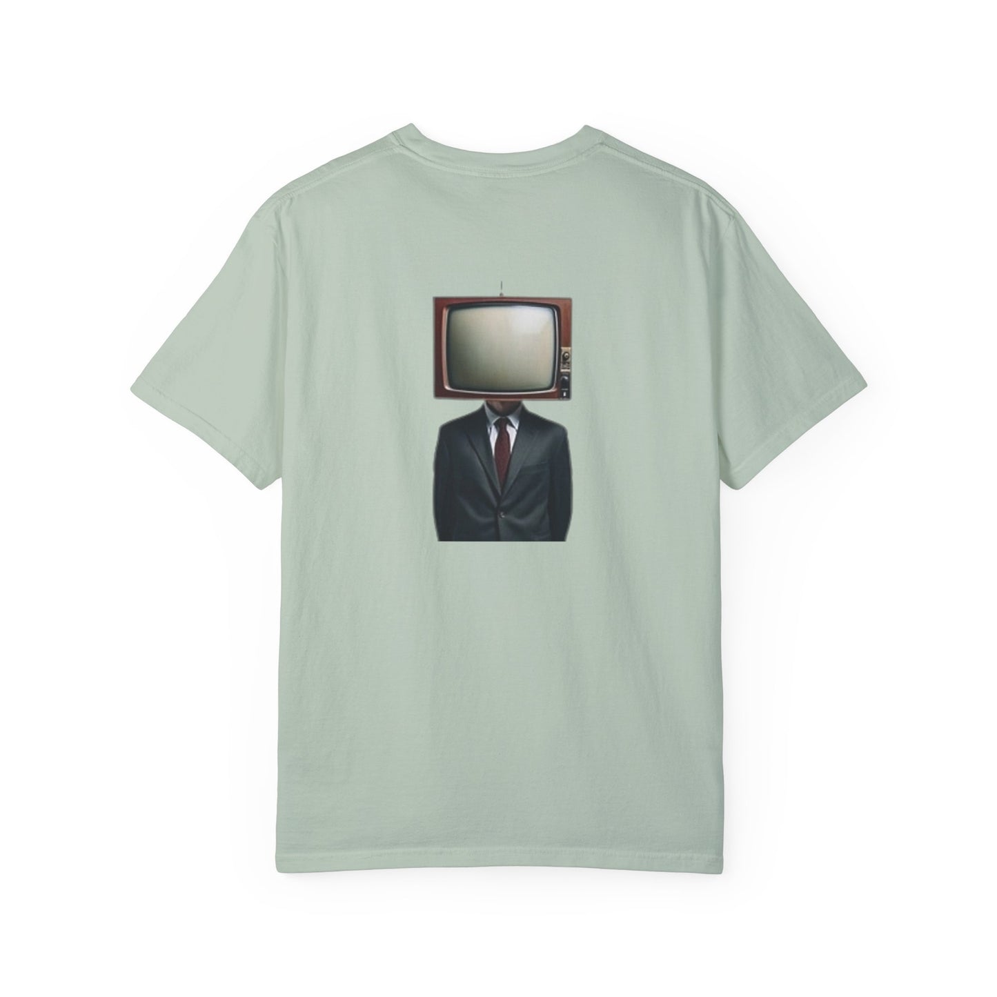 Unisex Garment-Dyed T-Shirt - Vintage TV Head Design