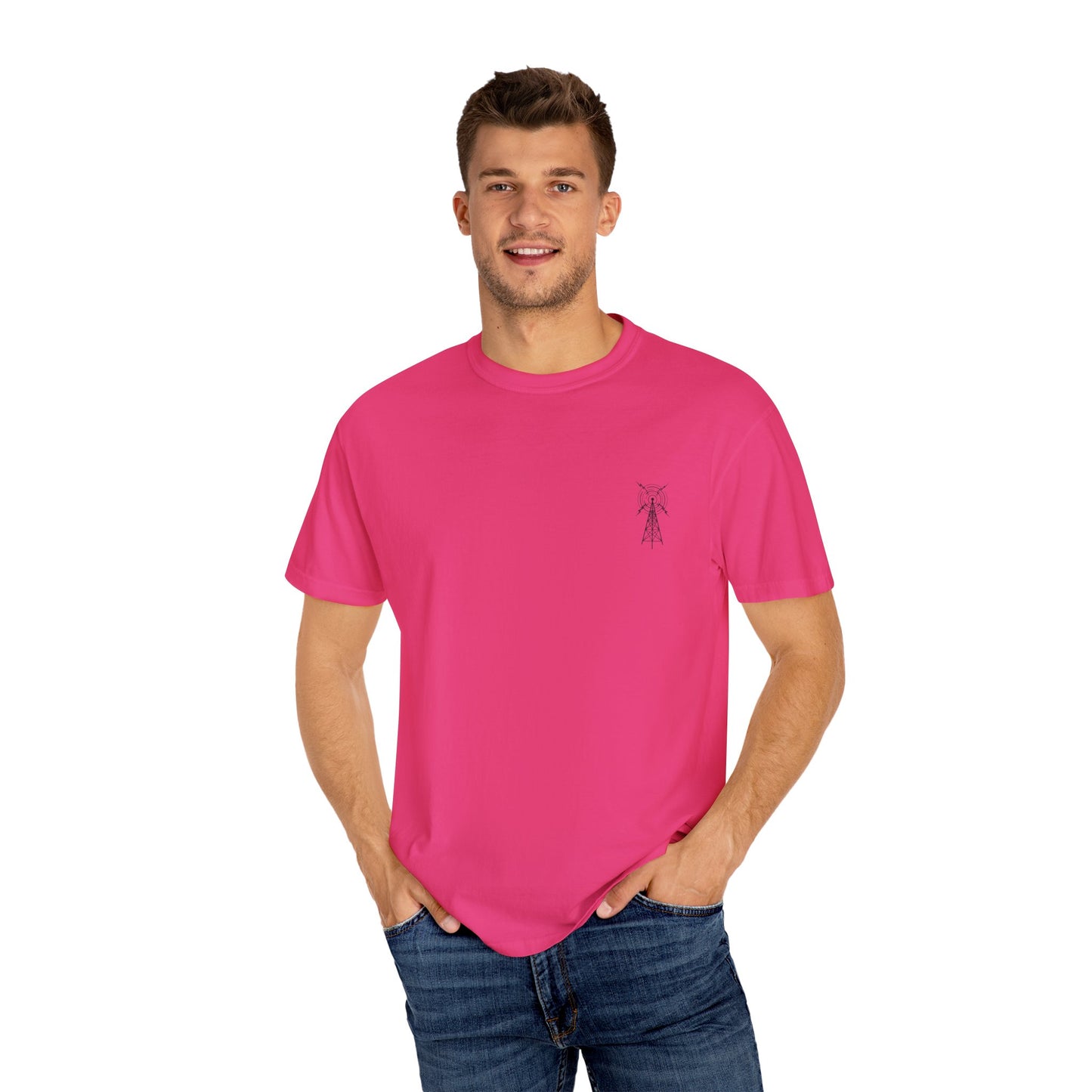 Unisex Garment-Dyed T-Shirt - Vintage TV Head Design