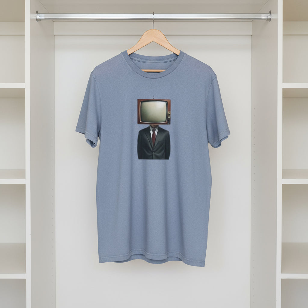 Acid Washed Graphic Tee with Vintage TV Design