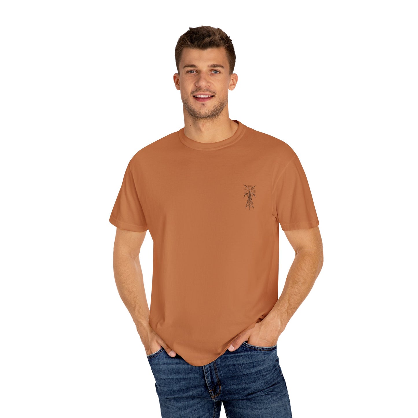 Unisex Garment-Dyed T-Shirt - Vintage TV Head Design