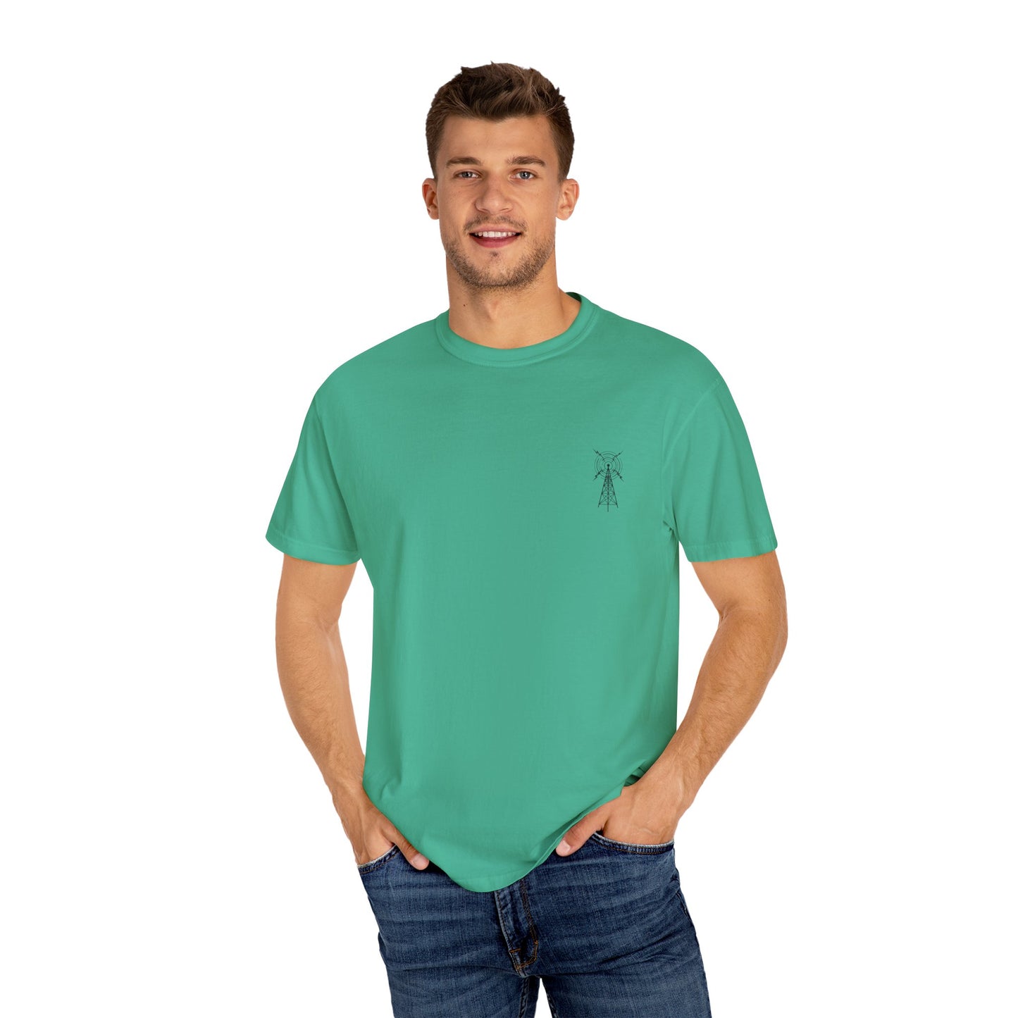 Unisex Garment-Dyed T-Shirt - Vintage TV Head Design