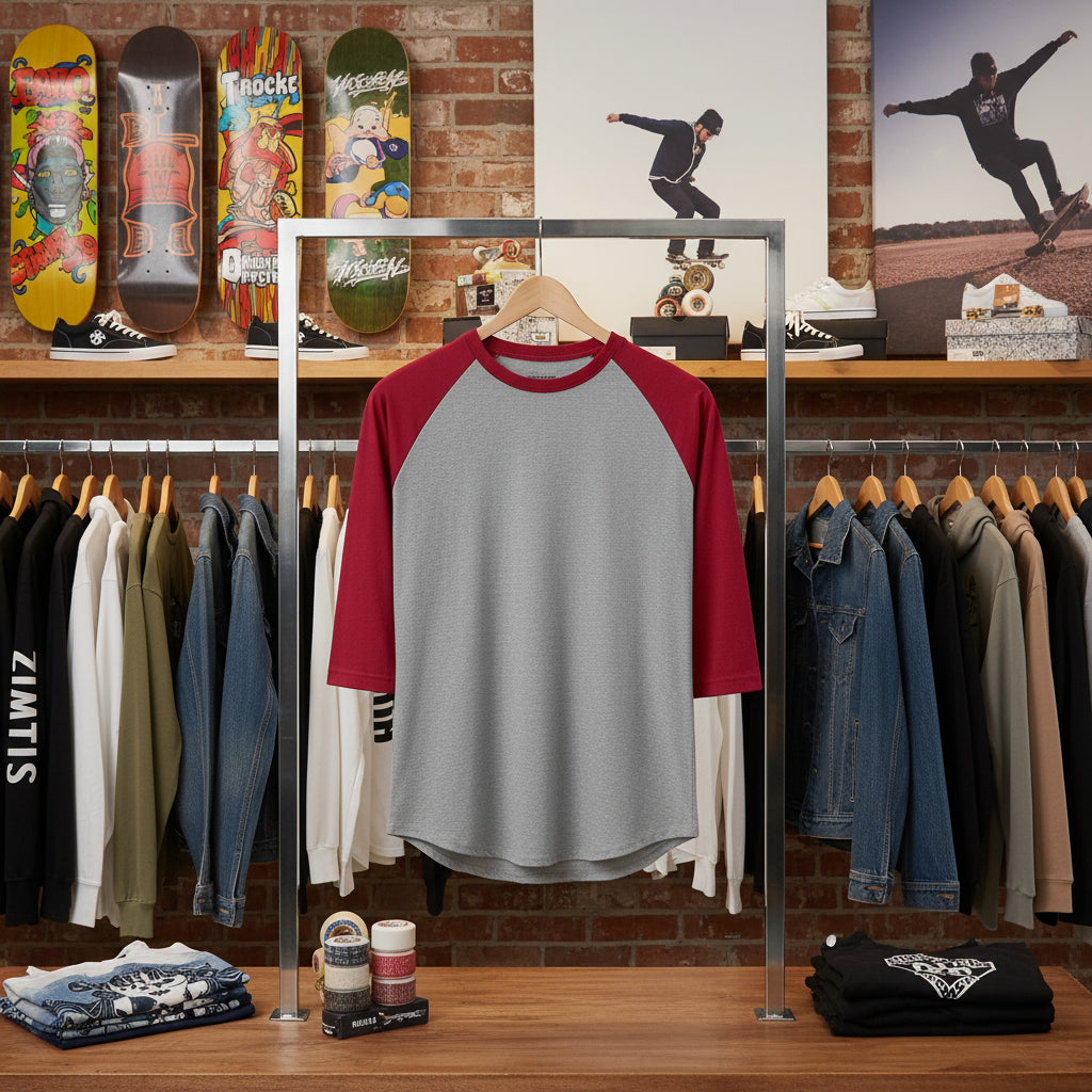 Trendy Unisex Three-Quarter Sleeve Raglan Shirt - Casual Cool Style for Everyday Wear