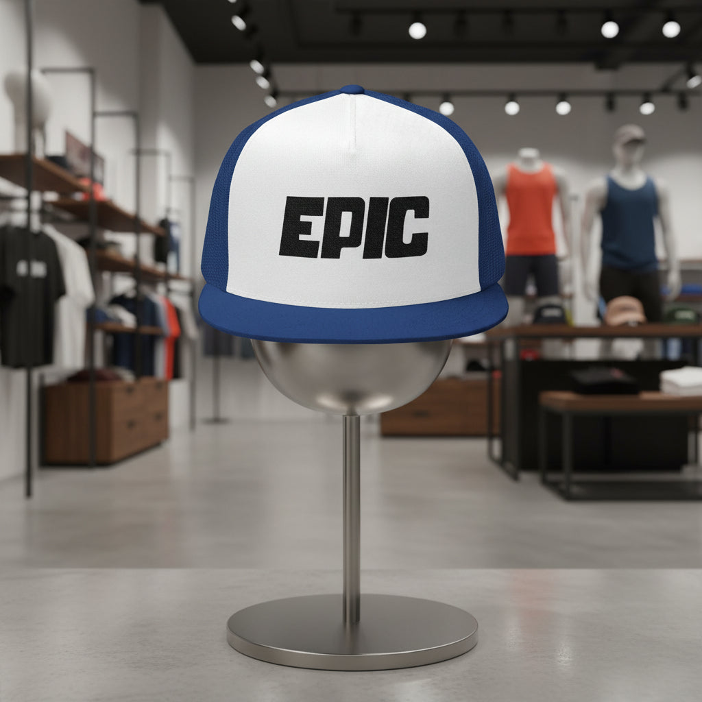 Epic 5 Panel Trucker Cap - Stylish Green and White Snapback Hat