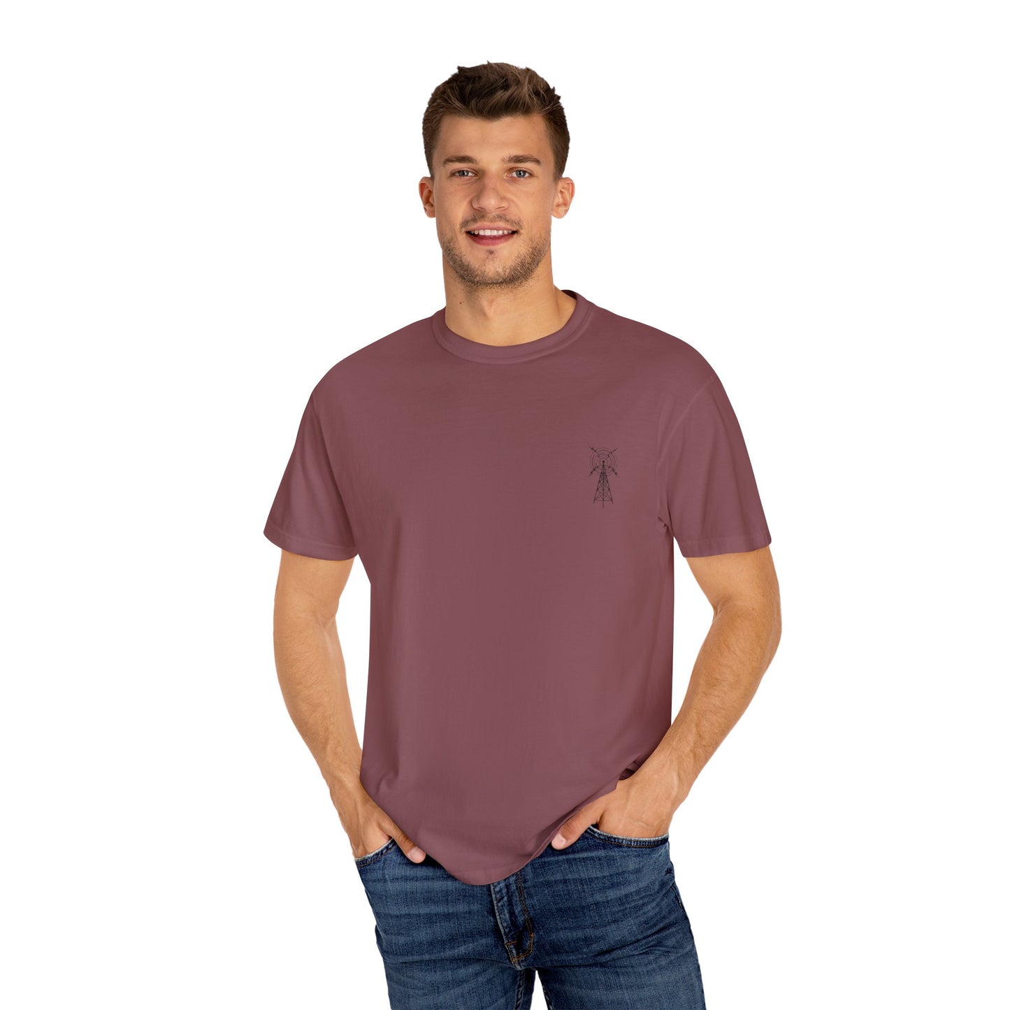 Unisex Garment-Dyed T-Shirt - Vintage TV Head Design