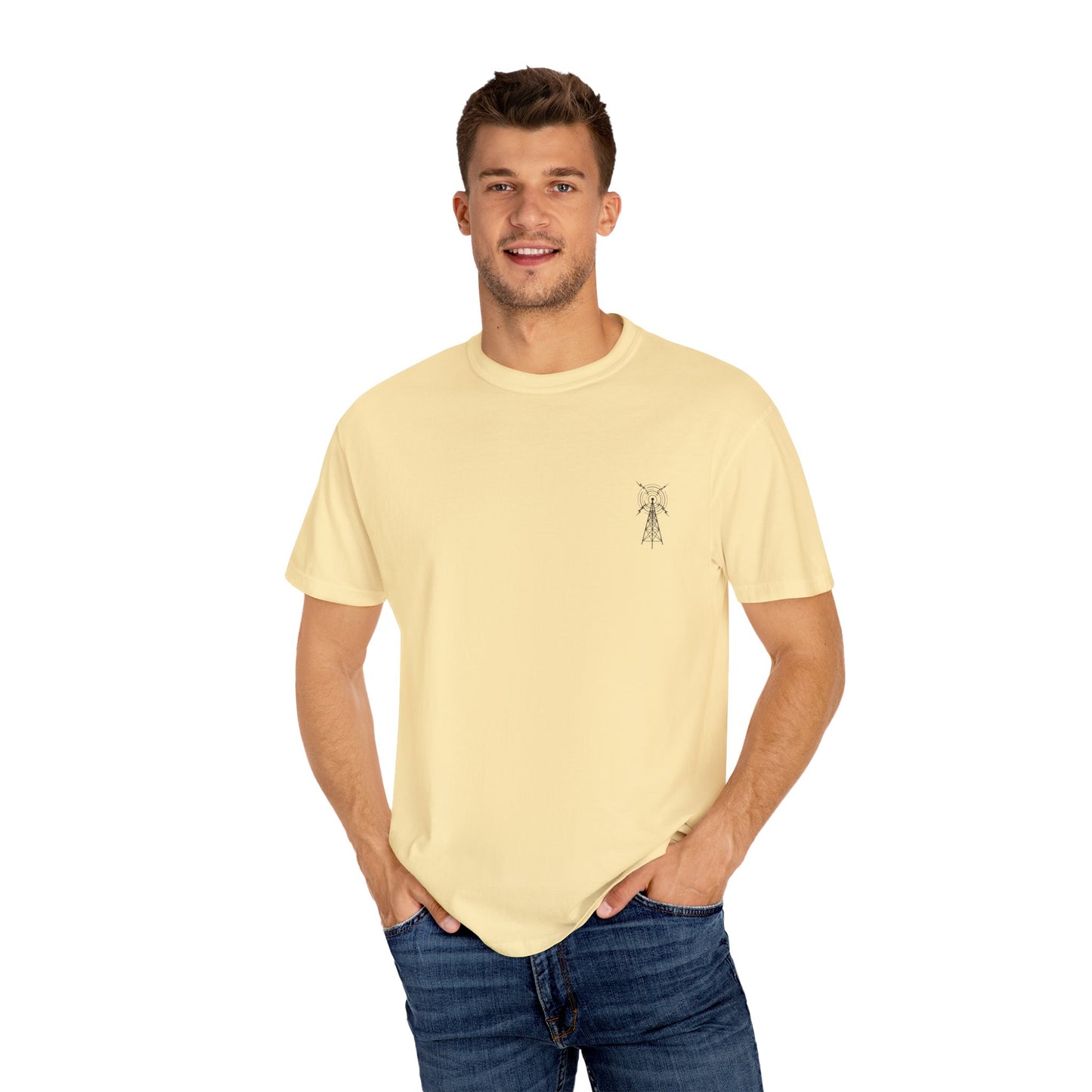 Unisex Garment-Dyed T-Shirt - Vintage TV Head Design