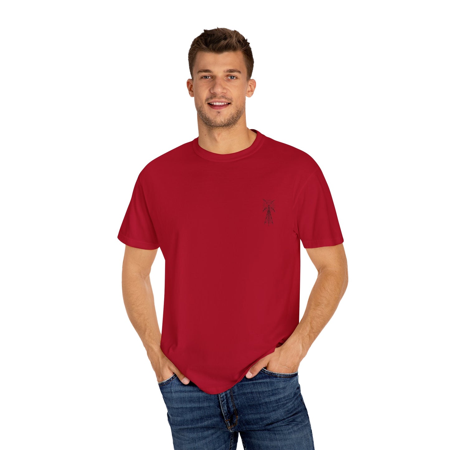 Unisex Garment-Dyed T-Shirt - Vintage TV Head Design