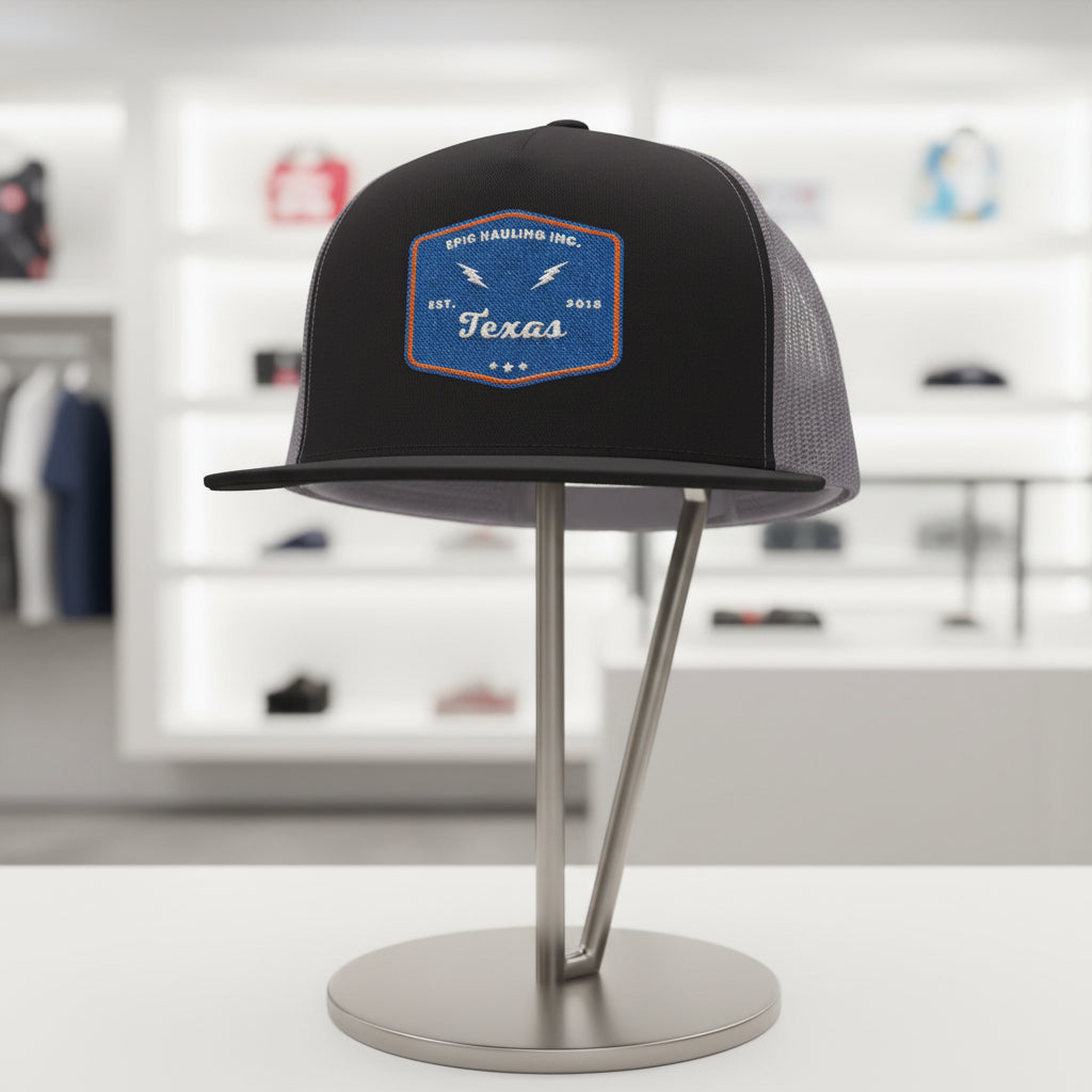 Texas Embroidered 5 Panel Trucker Cap - Retro Style Outdoor Hat