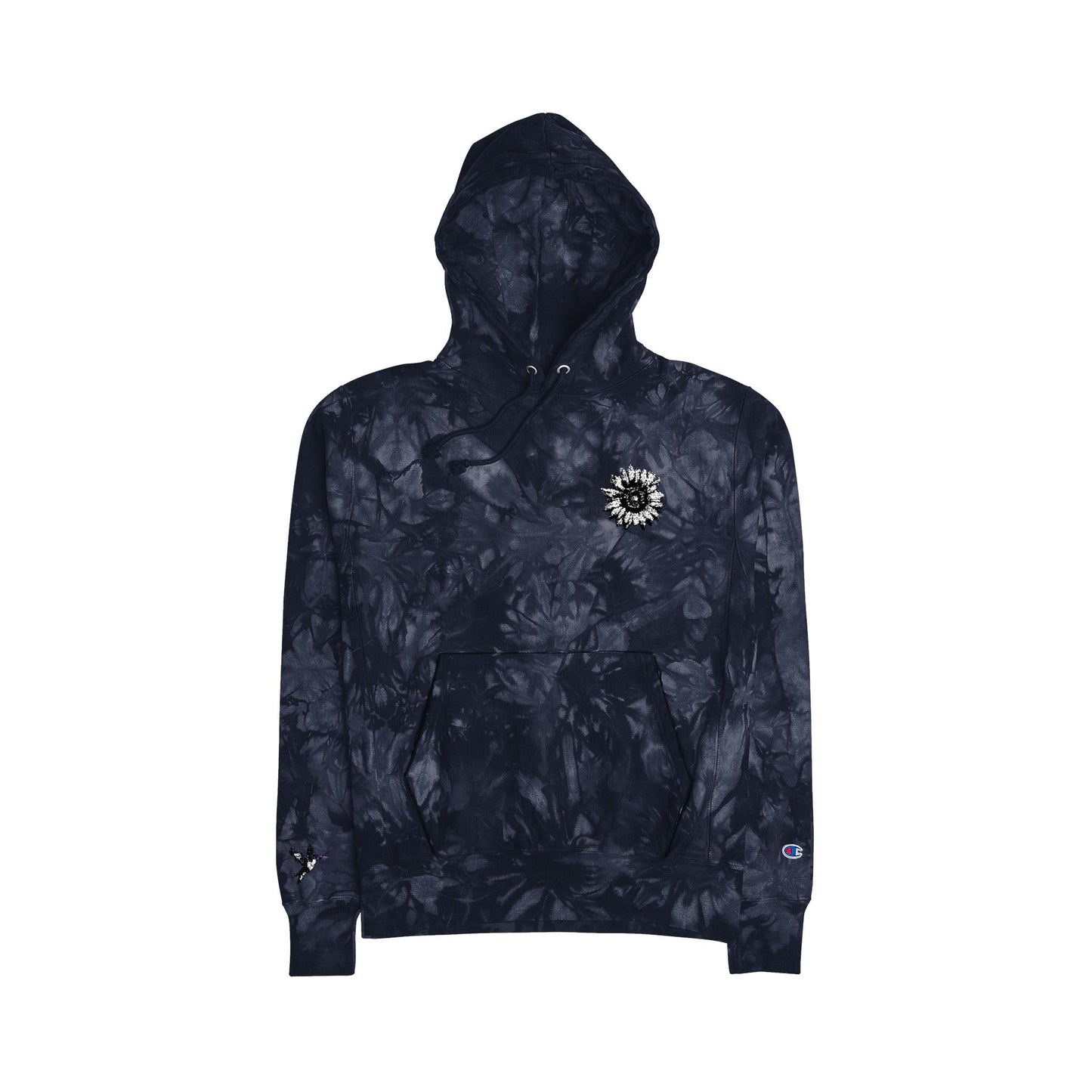 Unisex Champion Tie-Dye Hoodie with Embroidery – Trendy & Unique Streetwear