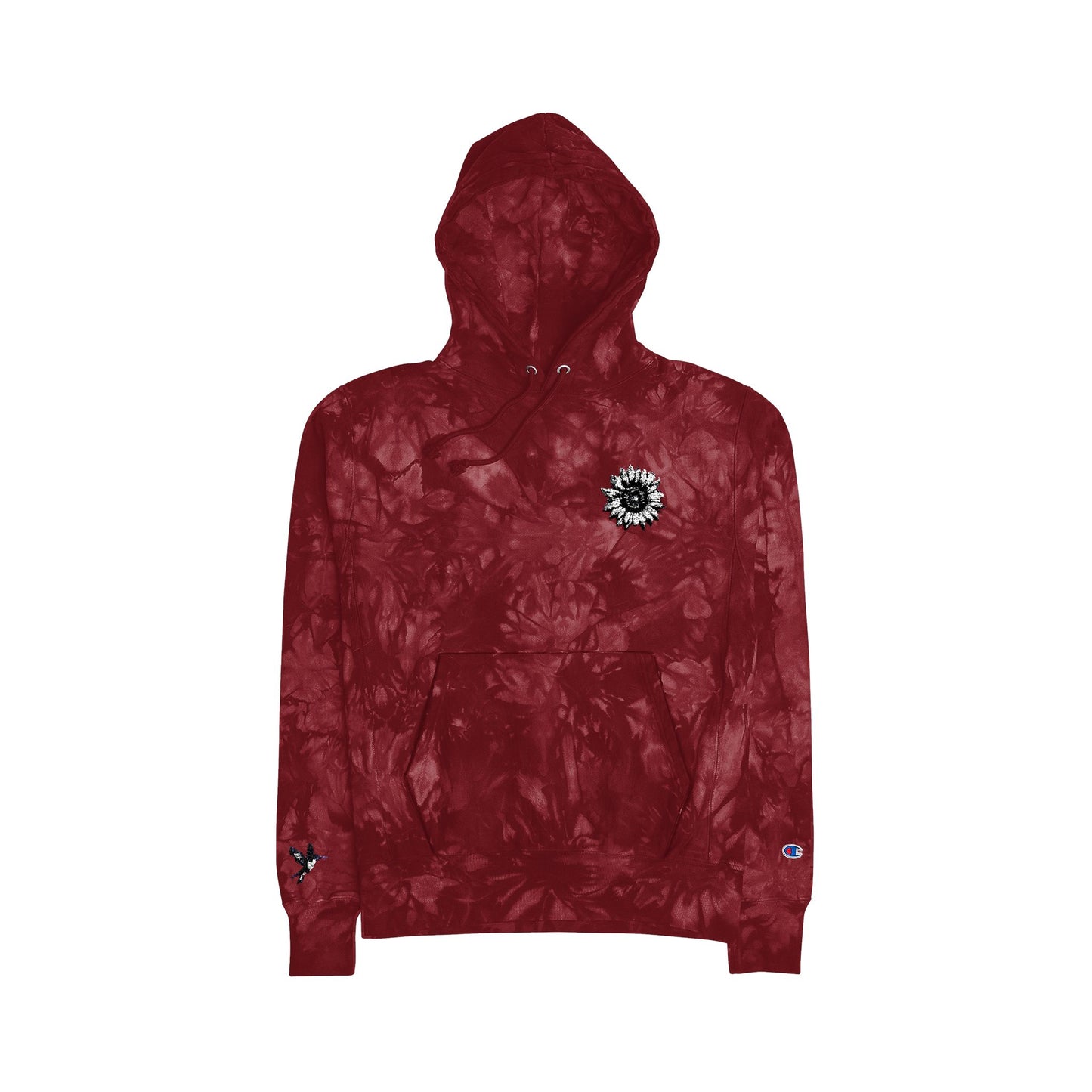 Unisex Champion Tie-Dye Hoodie with Embroidery – Trendy & Unique Streetwear