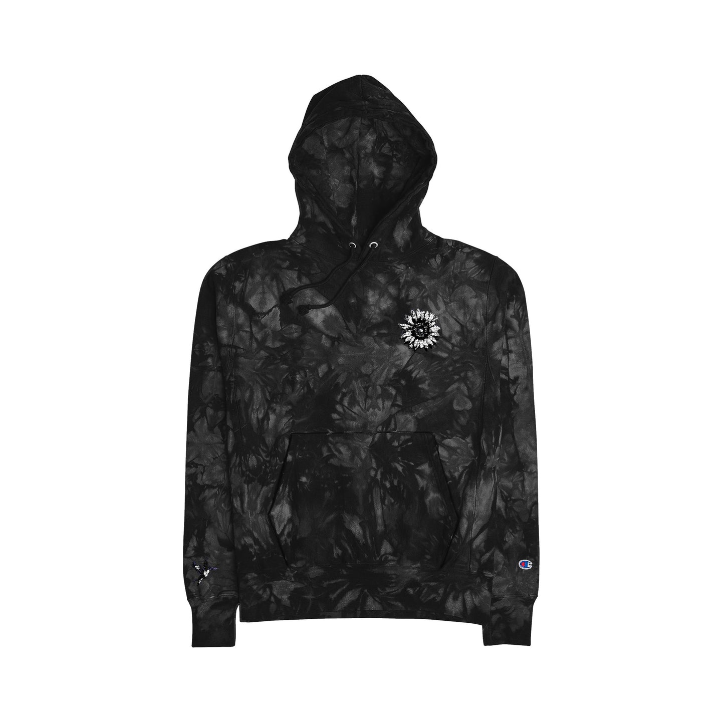 Unisex Champion Tie-Dye Hoodie with Embroidery – Trendy & Unique Streetwear