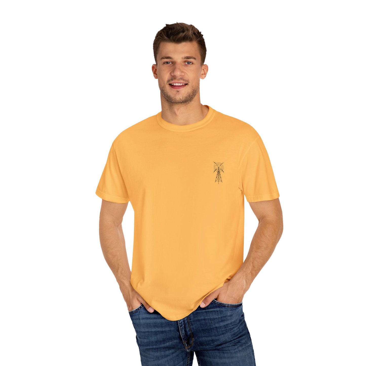 Unisex Garment-Dyed T-Shirt - Vintage TV Head Design