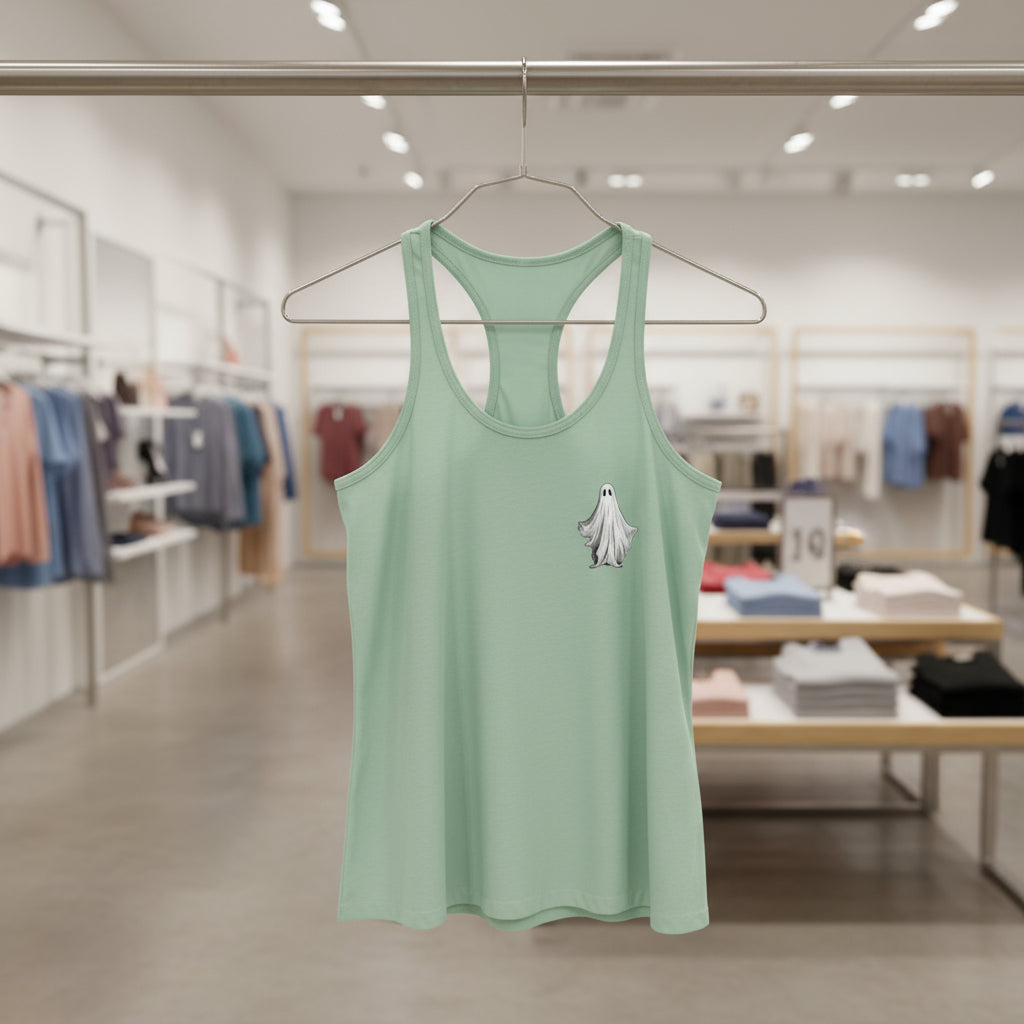 Cute Ghost Women's Flowy Racerback Tank - Perfect for Halloween