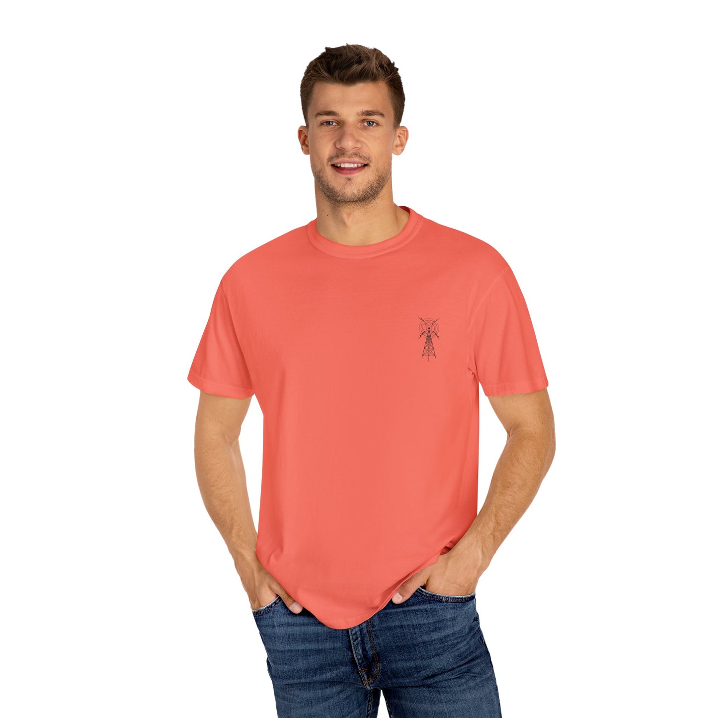 Unisex Garment-Dyed T-Shirt - Vintage TV Head Design