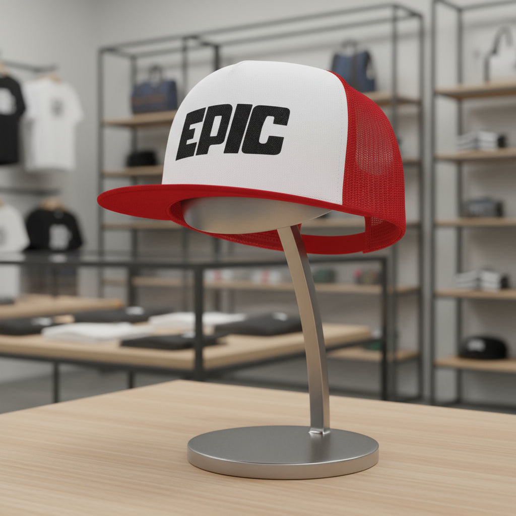 Epic 5 Panel Trucker Cap - Stylish Green and White Snapback Hat