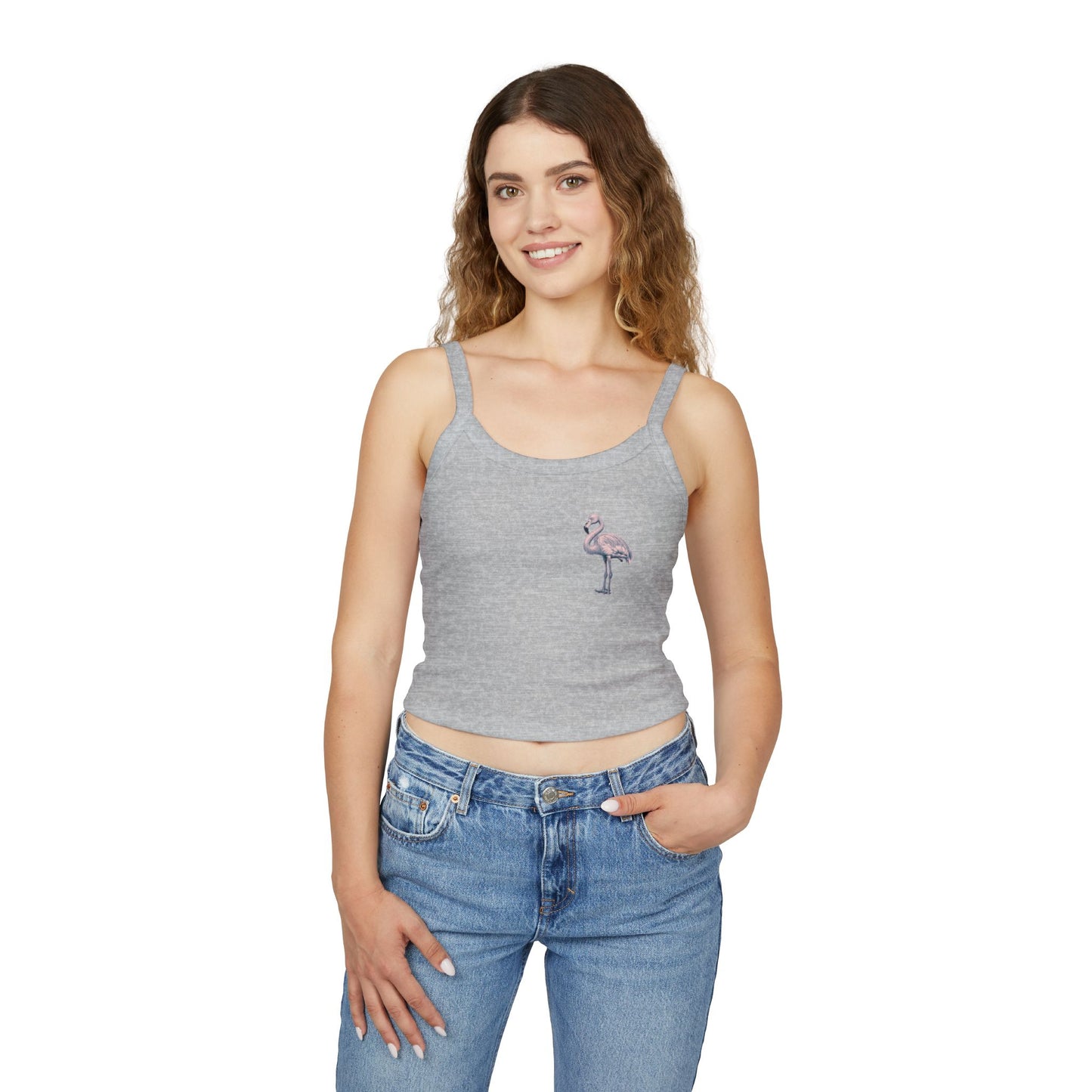 Chic Flamingo Graphic Spaghetti Strap Tank Top for Women