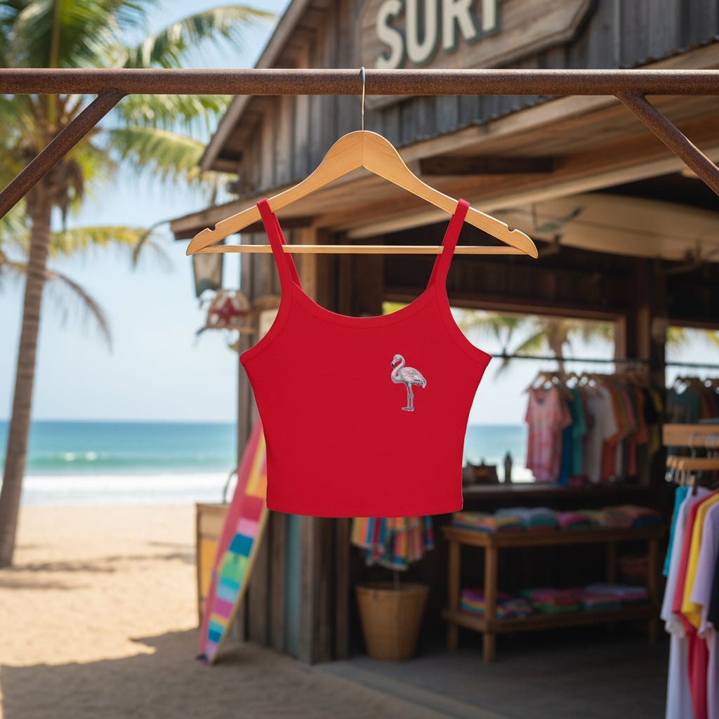 Chic Flamingo Graphic Spaghetti Strap Tank Top for Women