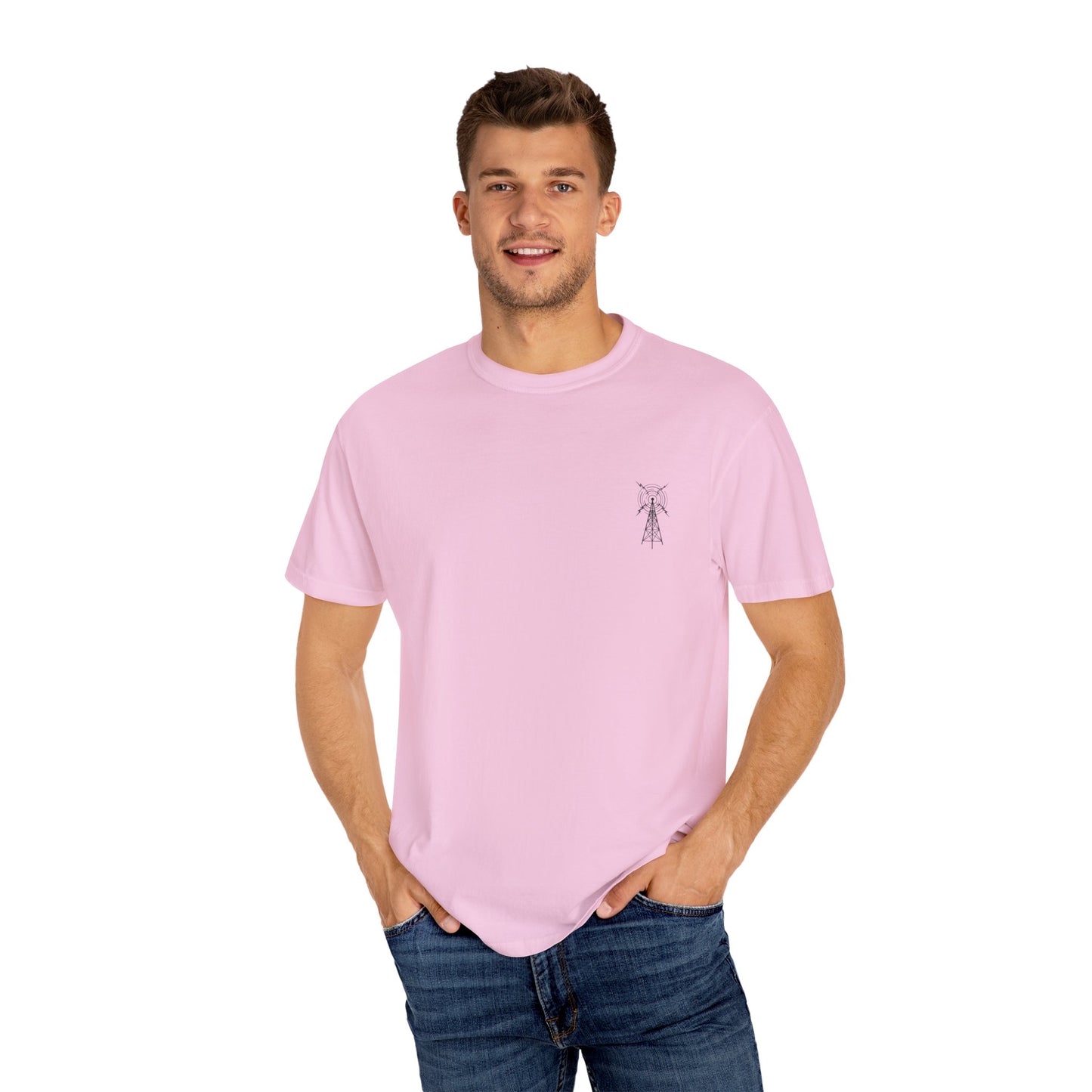 Unisex Garment-Dyed T-Shirt - Vintage TV Head Design