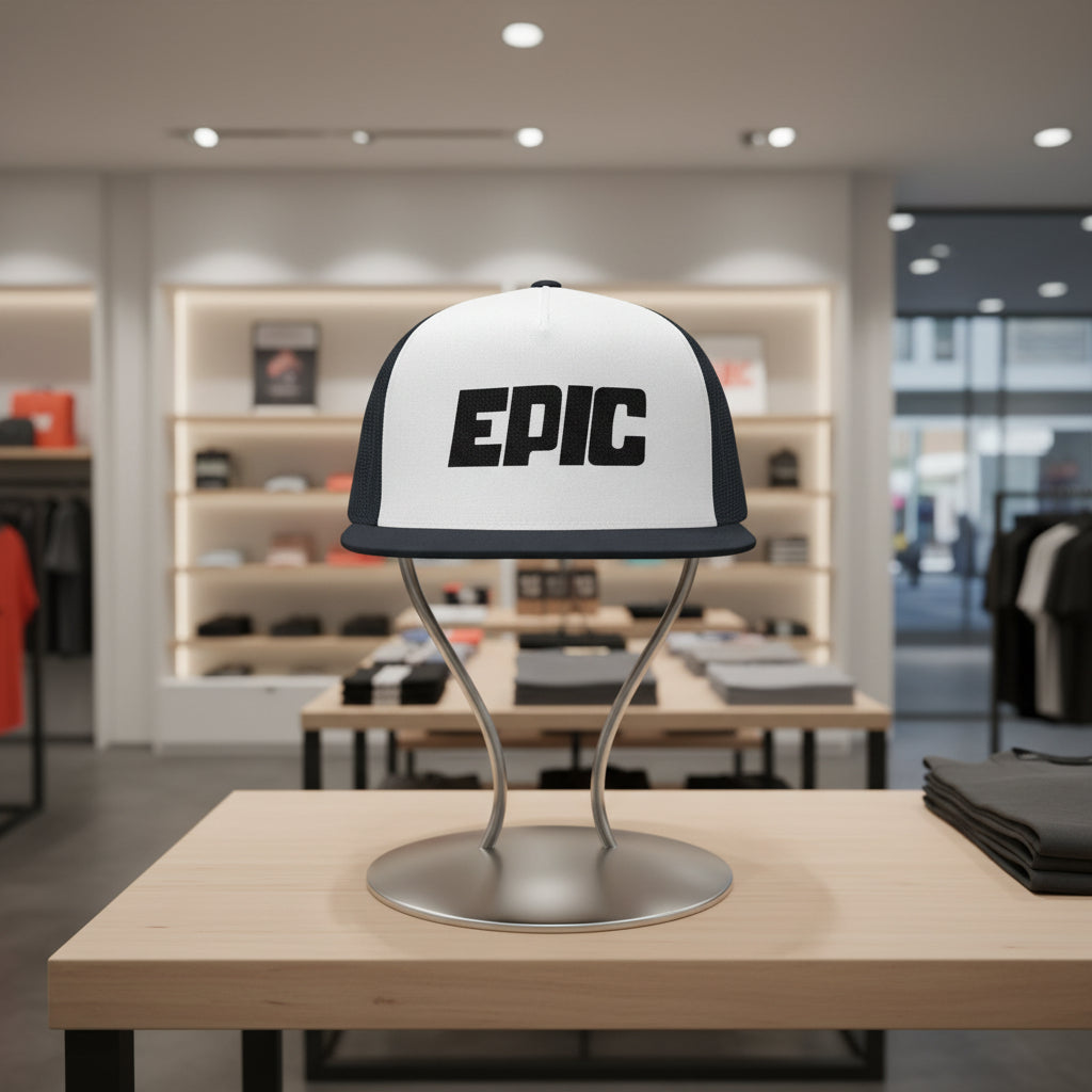 Epic 5 Panel Trucker Cap - Stylish Green and White Snapback Hat