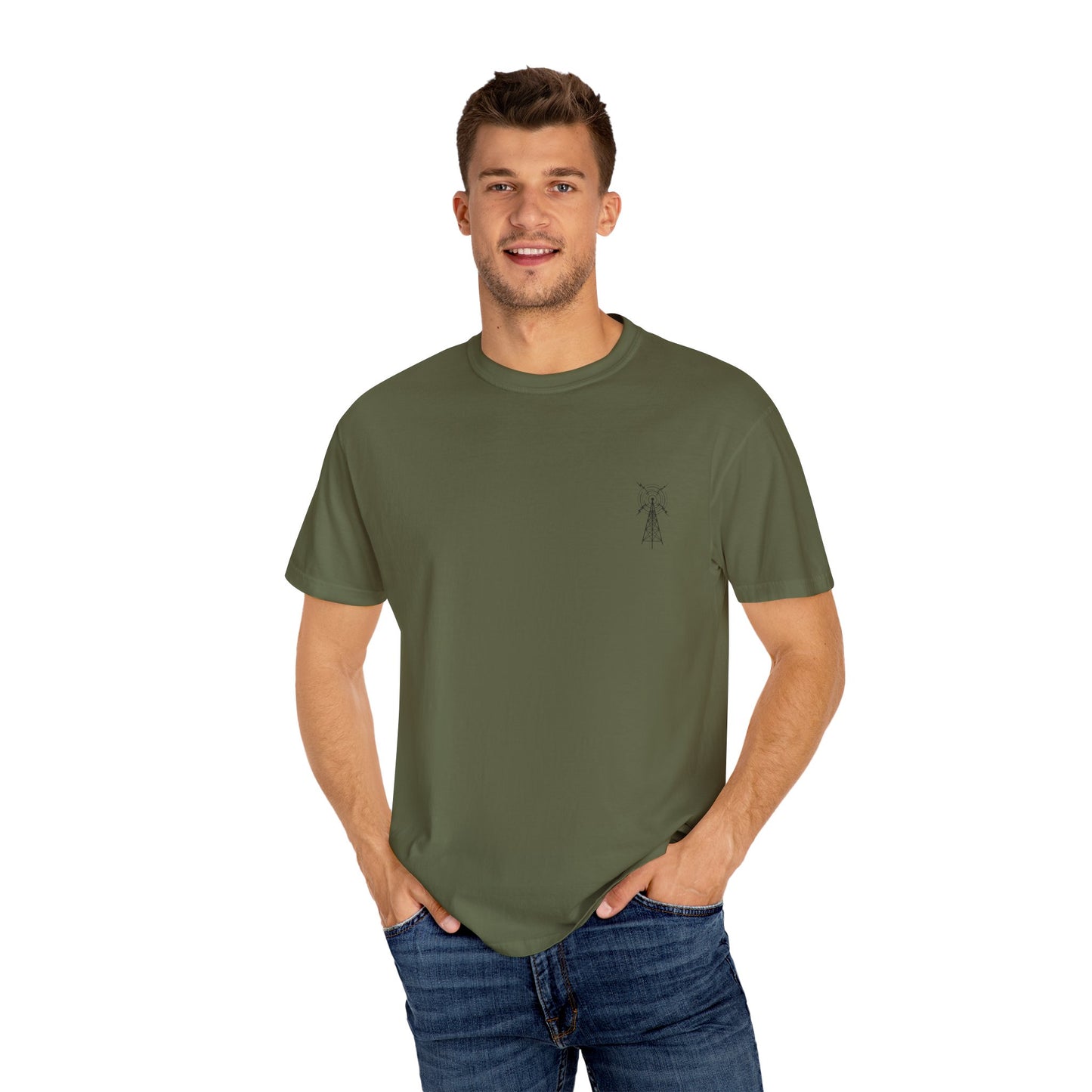Unisex Garment-Dyed T-Shirt - Vintage TV Head Design
