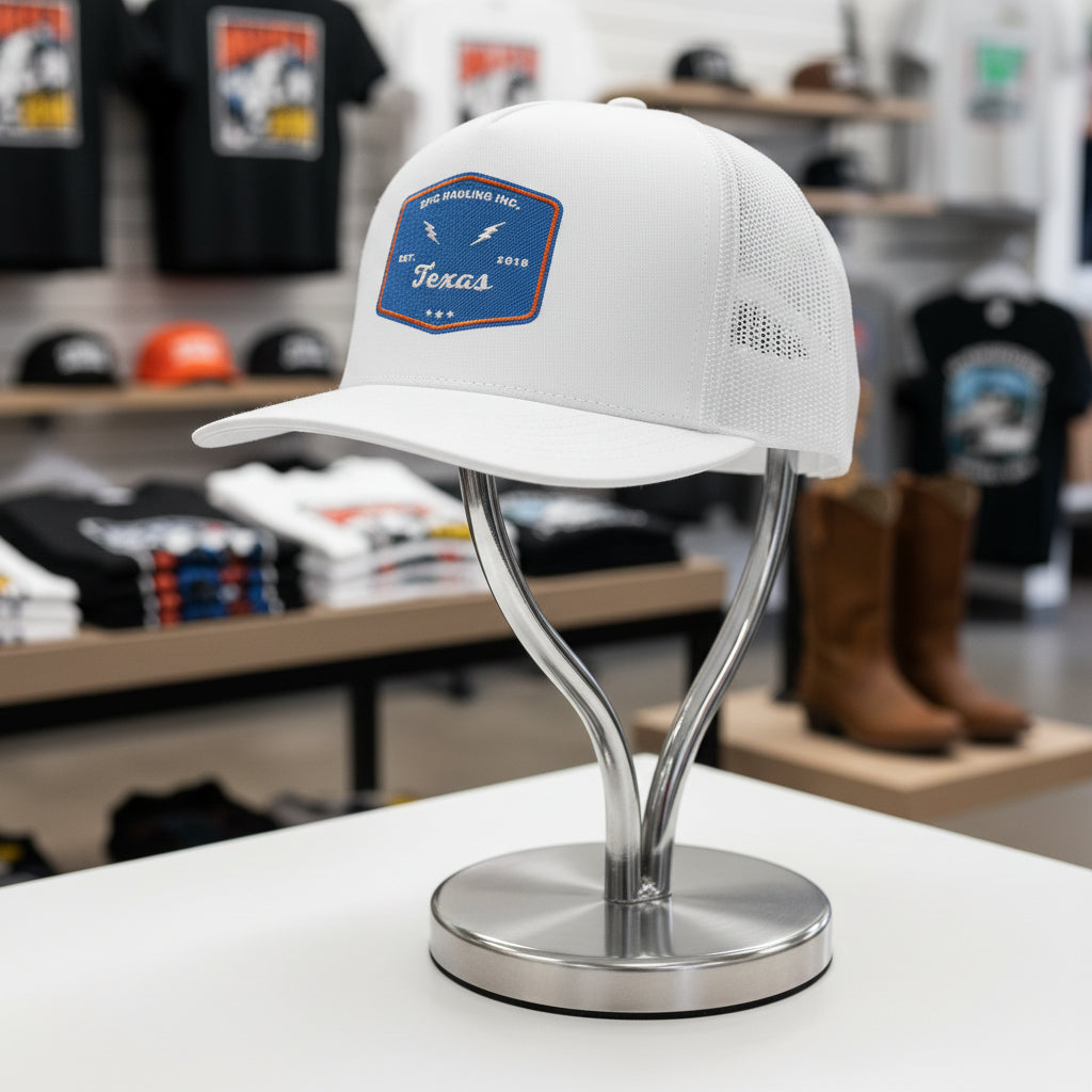 Texas Embroidered 5 Panel Trucker Cap - Retro Style Outdoor Hat