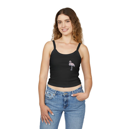 Chic Flamingo Graphic Spaghetti Strap Tank Top for Women