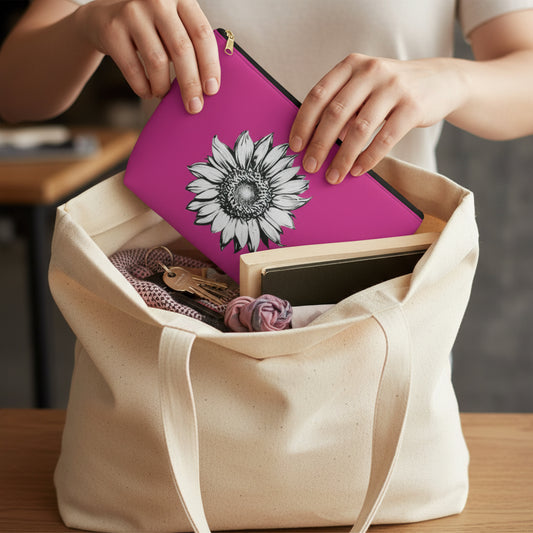 Floral Accessory Pouch - Sunflower Design