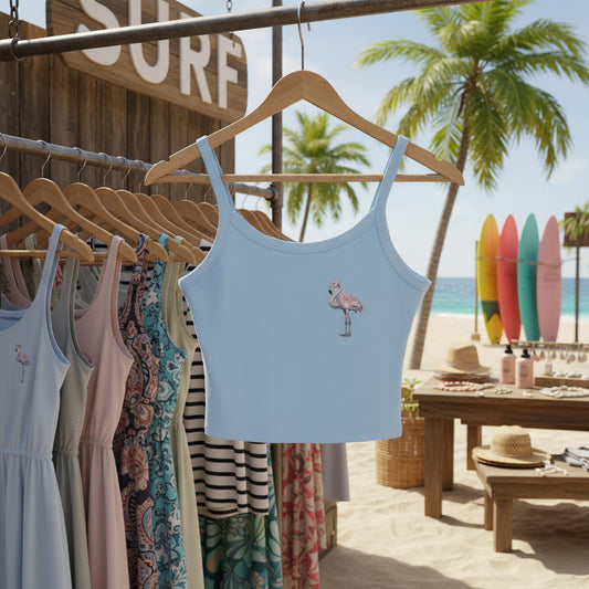 Chic Flamingo Graphic Spaghetti Strap Tank Top for Women