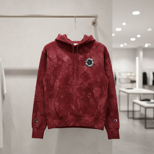 Unisex Champion Tie-Dye Hoodie with Embroidery – Trendy & Unique Streetwear