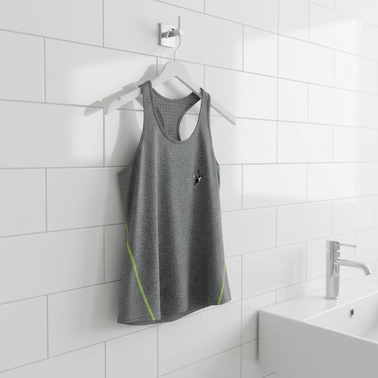 Stylish Women's Racerback Sports Top with Hummingbird Design